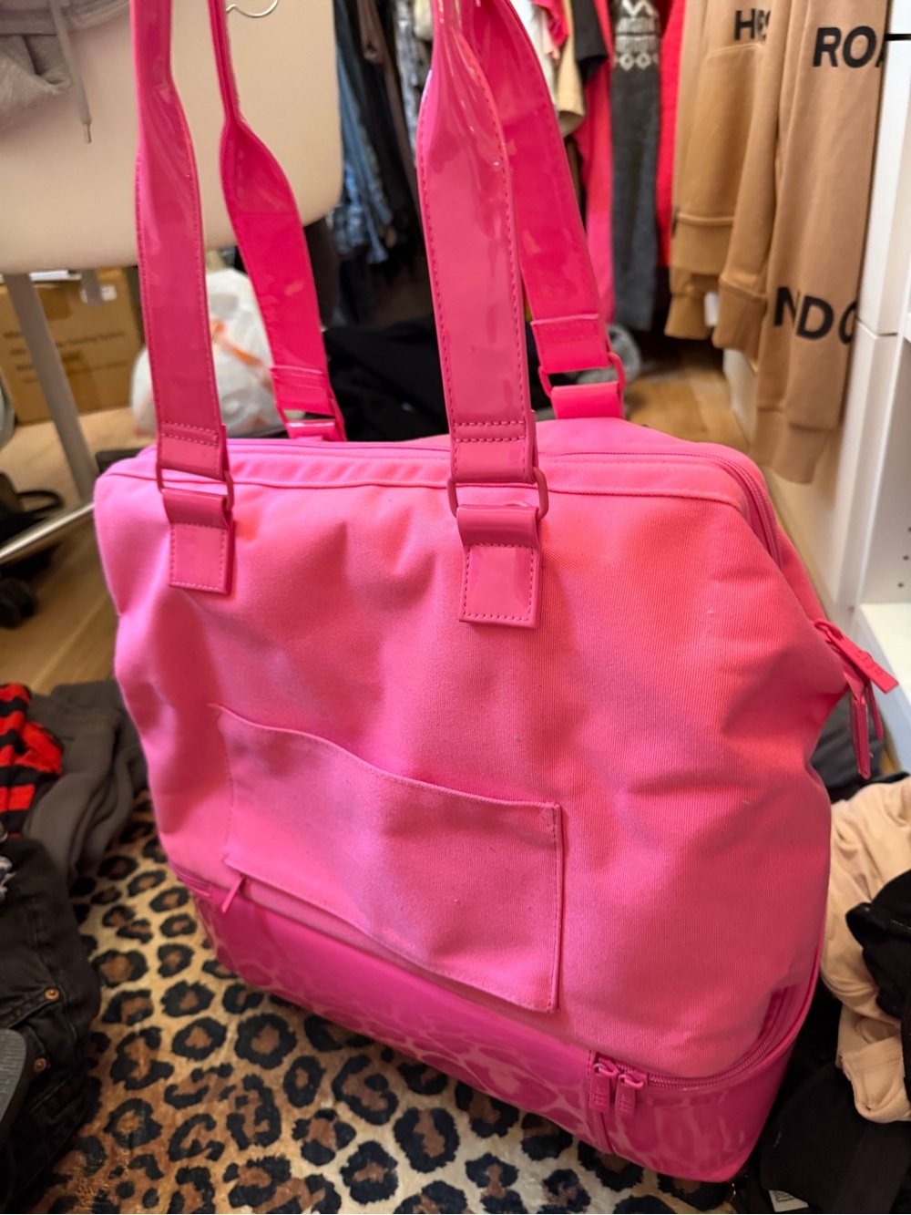 Hot Pink barbie beis weekender Tote